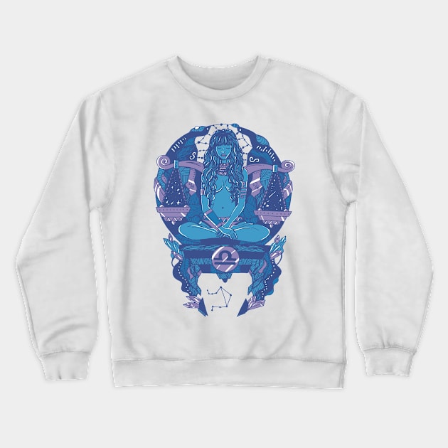 Mountain Blue Libra Beauty Crewneck Sweatshirt by kenallouis